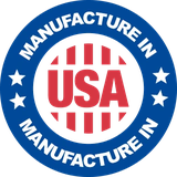 Manufactured in the USA seal, as shown with this product